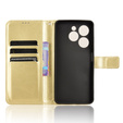 Футляр з клапаном для Infinix Hot 40i, Crazy Horse Wallet, золотий