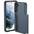 Чехол до Samsung Galaxy S22, Sliding Card Holder, темно-синий