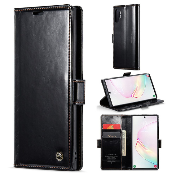Флип-кейс CASEME для Samsung Galaxy Note 10 Plus, Waxy Textured, чёрный