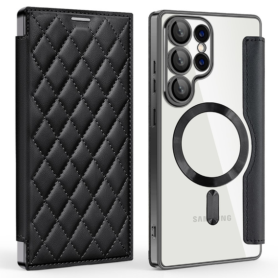 Чохол-книжка для Samsung Galaxy S25 Ultra, RFID Rhombus Wallet MagSafe CamShield, чорний