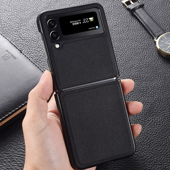 Чохол Litchi Leather для Samsung Galaxy Z Flip 4, Black