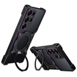 Чехол для Samsung Galaxy S25 Ultra, Kickstand Bumper, с крышкой объектива, для MagSafe, черный / фиолетовый