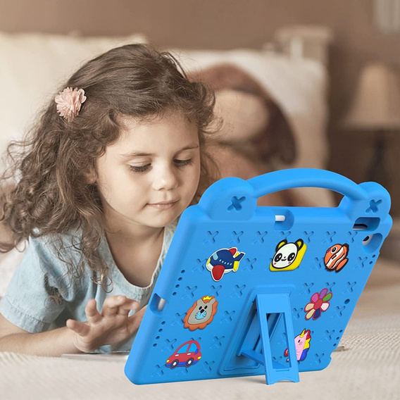 Детский чехол для iPad 10.2" 2021/2020/2019 (9/8/7 gen.) / Air 10.5" 2019 (3 gen.), Cute Patterns, с подставкой, синий