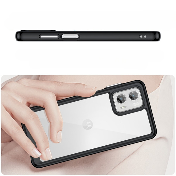 Чoхол до Motorola Moto G73 5G, Fusion Hybrid, прозорий / чорний
