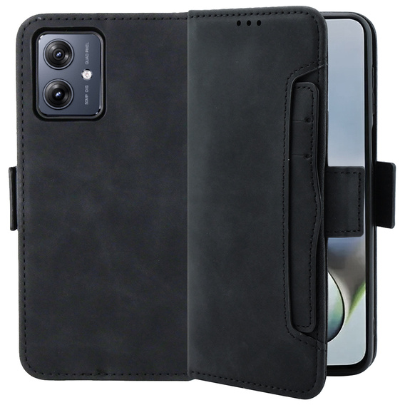 Футляр з клапаном для Motorola Moto G54 5G, Card Slot, чорний