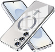 Чохол для Samsung Galaxy S25, Electro MagSafe, сріблястий + Скло на екран
