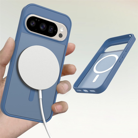 Матовый чехол для Google Pixel 10 / 10 Pro, для MagSafe, полупрозрачный синий