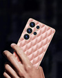Чохол для Samsung Galaxy S25 Ultra, Leather Rhombus, рожевий