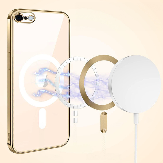 Чохол для iPhone 7 Plus / 8 Plus, Electro MagSafe, золотий + Скло на екран