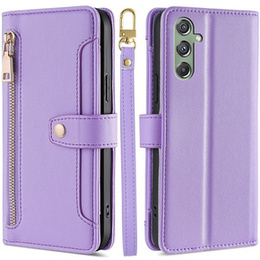 Откидной чехол для Samsung Galaxy M34, Wallet Zipper Pocket, фиолетовый