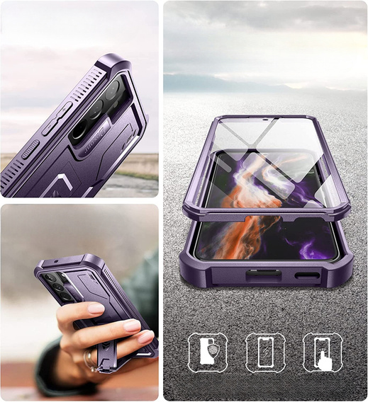 Бронированный чехол для Samsung Galaxy S22, Dexnor Full Body, фиолетовый