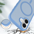 Матовый чехол для iPhone 17, для MagSafe, полупрозрачный синий