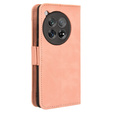 Футляр з клапаном для OnePlus 12 5G, Card Slot, рожевий