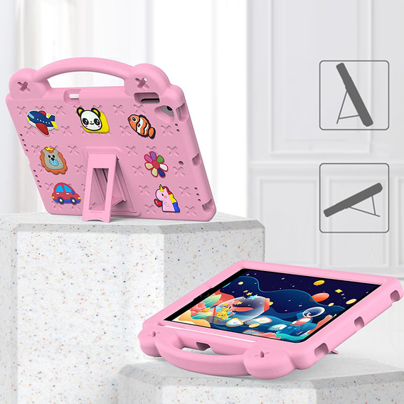 Дитячий чохол для планшета iPad 10.2" 2021/2020/2019 (9/8/7 gen.) / Air 10.5" 2019 (3 gen.), Cute Patterns, з підставкою, рожевий