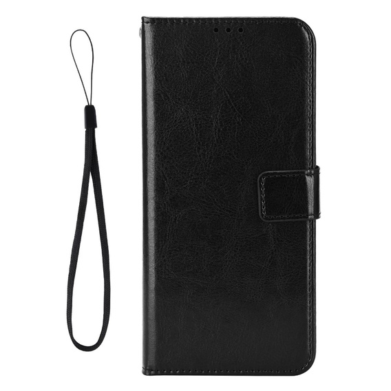 Откидной чехол для Xiaomi Redmi Note 14 5G, Crazy Horse Wallet, чёрный