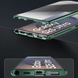 Магнитный чехол с двойным стеклом MagSafe для Samsung Galaxy S25 Ultra, зелёный