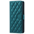 чехол-крышка для Samsung Galaxy S24 FE, Rhombus Crossbody Leather, тёмно-зелёный