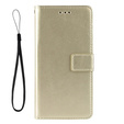 Откидной чехол для Xiaomi Poco F6, Crazy Horse Wallet, золотой