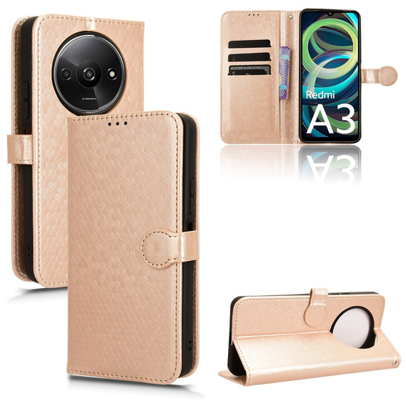 Чохол-фліп для Xiaomi Redmi A3, Wallet Rhombus, рожевий