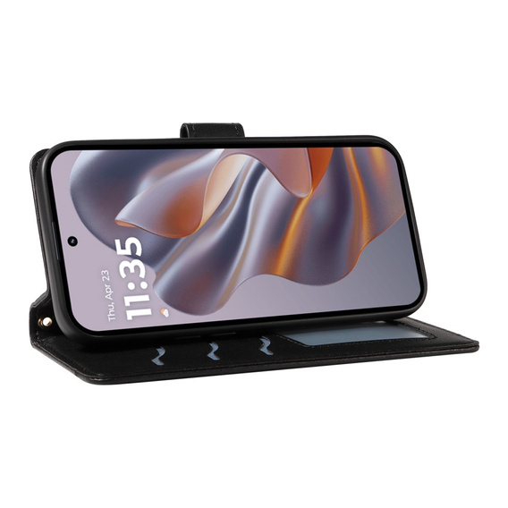 Чохол-сумка для Motorola Edge 50 Neo / Motorola ThinkPhone 25, Rhombus Crossbody Leather, чорний