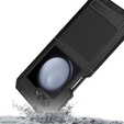 Бронированный чехол для Samsung Galaxy Z Flip 4 5G, алюминий, с подставкой, черный