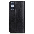 Чехол до Sony Xperia 5 V, Wallet Litchi Leather, чёрный