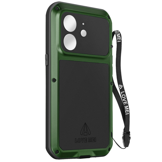 Чoхол Love Mei до iPhone 12 Mini, armored with glass, зелений