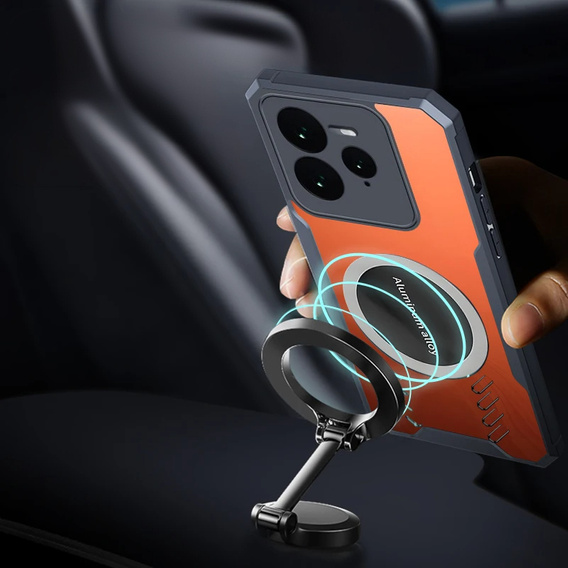 Чехол для Realme GT 7 Pro, с магнитной пластиной, прозрачный / черный