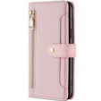 Откидной чехол для Samsung Galaxy S23, Wallet Zipper Pocket, розовый