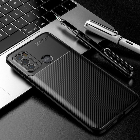 Чoхол до Motorola Moto G60, Carbon Gel, чорний