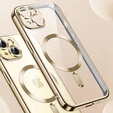 Чохол для iPhone 15, Electro MagSafe, золотий + Скло на екран