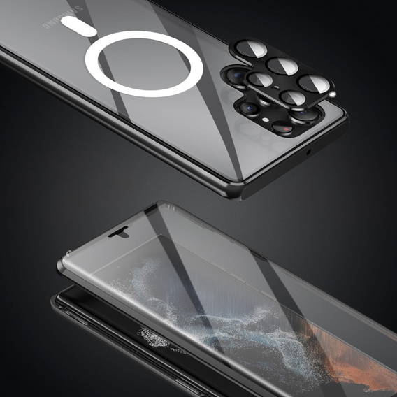 Магнітний чохол Dual Glass MagSafe для Samsung Galaxy S24 Ultra, чорний
