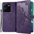 Чохол-книжка для Vivo Y35 4G, Mandala, темно-фіолетовий