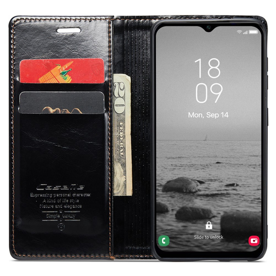 Флип-кейс CASEME для Samsung Galaxy A34 5G, Waxy Textured, чёрный