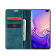 Чехол CASEME для Samsung Galaxy S10 Plus, Leather Wallet Case, синий