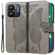 Чохол-книжка для Xiaomi Redmi 12C, Butterfly, сірий