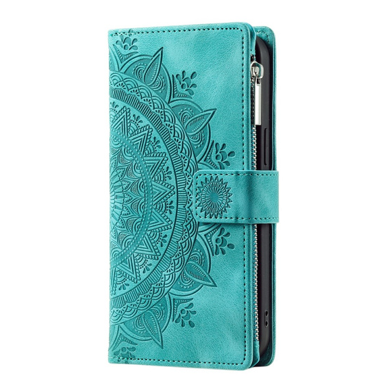 Откидной чехол для Xiaomi Redmi Note 13 Pro 4G / Xiaomi Redmi Note 14S / Xiaomi Poco M6 Pro 4G, Mandala, зелёный