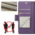 Чехол для Xiaomi 15, ERBORD Glossy Litchi, кошелек с клапаном, фиолетовый