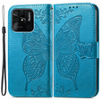 Откидной чехол для Xiaomi Redmi 10C, Butterfly, синий