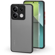 Силіконовий чохол для Xiaomi Redmi Note 13 Pro 5G, із захистом камери, прозорий / чорний + Загартоване скло 9H