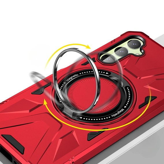 Чехол для Samsung Galaxy A54 5G, бронированный с подставкой и ручкой-планшетом, красный