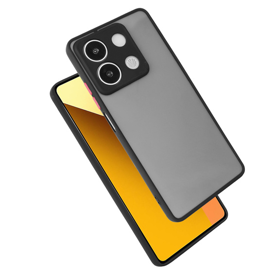 Силиконовый чехол для Xiaomi Redmi Note 13 5G, с защитой камеры, прозрачный / черный + закаленное стекло 9H