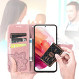 Откидной чехол для Oppo Reno 11F 5G, Butterfly, розовый rose gold