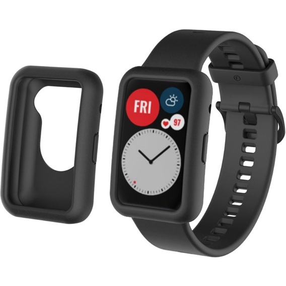 Прозорий ремінець з футляром до Huawei Watch Fit, Black