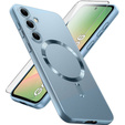 Чехол для Samsung Galaxy A56, ColorMag, для MagSafe, синий + закаленное стекло 9H