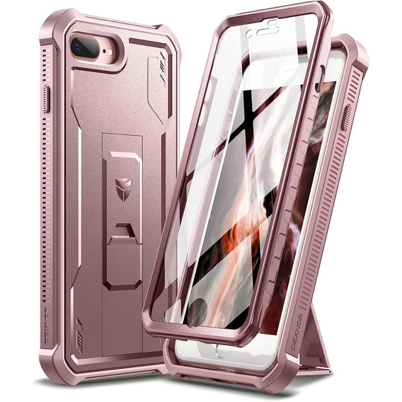Бронированный чехол для iPhone 7 Plus / 8 Plus, Dexnor Full Body, розовый rose gold