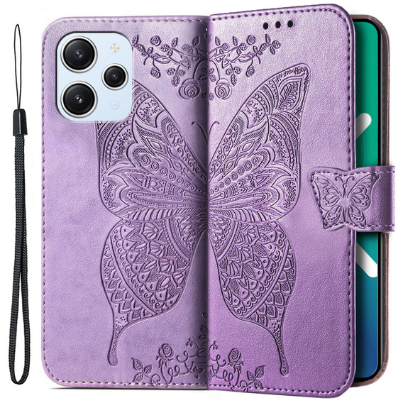 Чохол-книжка для Xiaomi Redmi 12, Butterfly, фіолетовий