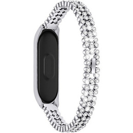 Браслет Rhinestone Decor до Xiaomi Mi Band 5 - Silver