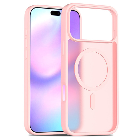 Матовий чохол для iPhone 17 Pro Max, для MagSafe, напівпрозорий рожевий
