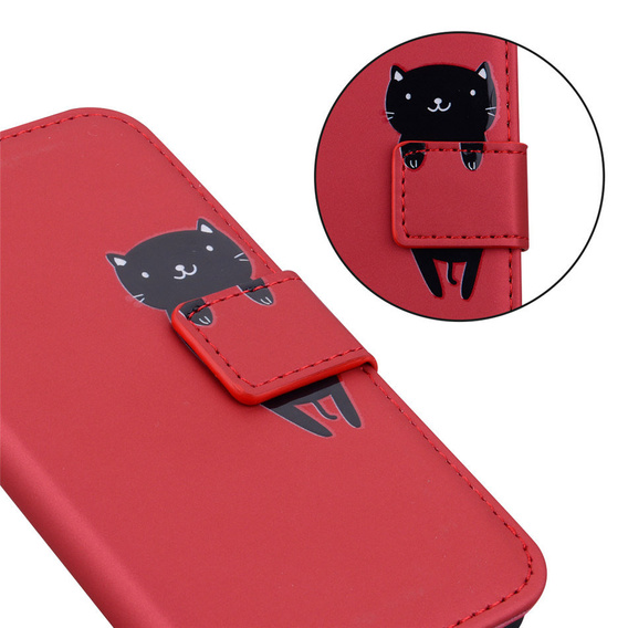 Чoхол Wallet до Motorola Moto G10/G30, Cat, Red